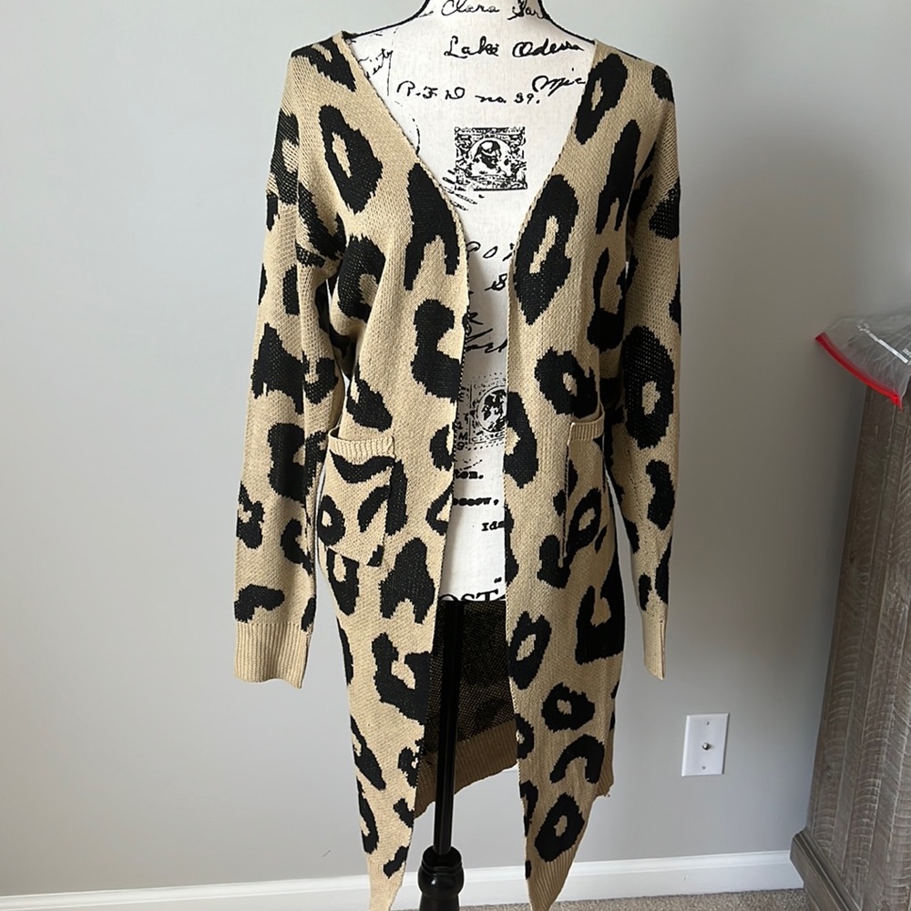 Leopard print cardigan OS